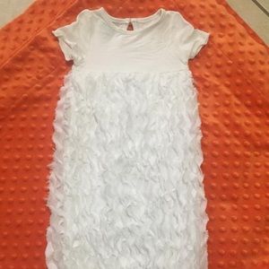 White. Ruffle dress